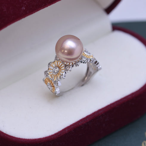 10-11mm Freshwater Pearl & Halcyon Ring - House Of Pearls